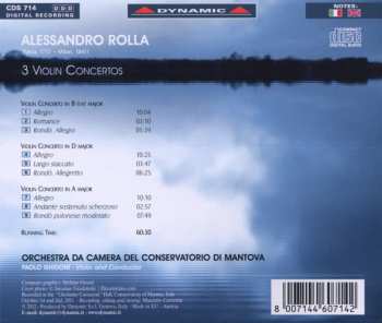 CD Alessandro Rolla: 3 Violin Concertos 458332