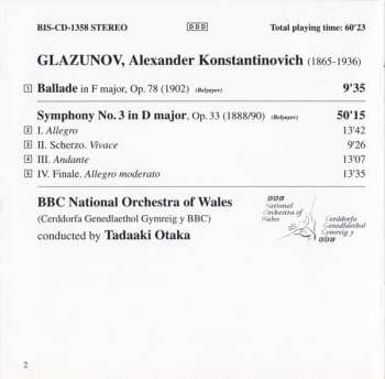 CD Alexander Glazunov: Symphony No. 3 / Ballade 545671