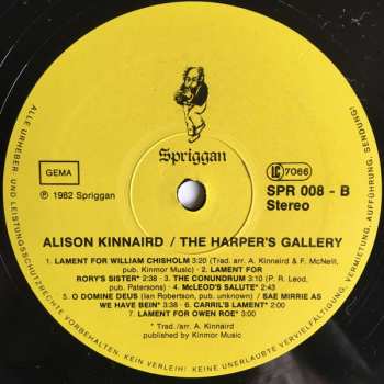 LP Alison Kinnaird: Die Keltische Harfe (The Harper's Gallery) 552662