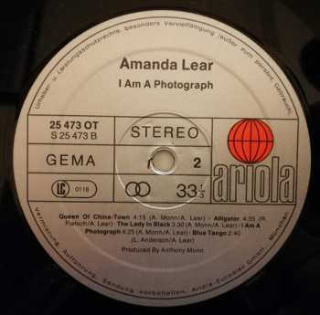 LP Amanda Lear: I Am A Photograph 575264