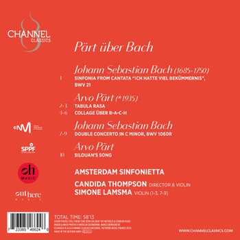 CD Amsterdam Sinfonietta: Pärt Über Bach 584484