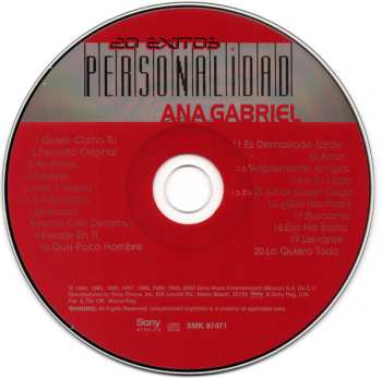 CD Ana Gabriel: Personalidad 631574