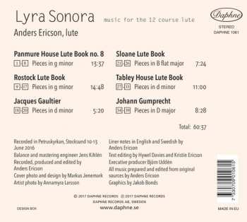 CD Anders Ericson: Lyra Sonora: Music For The 12 Course Lute 379229