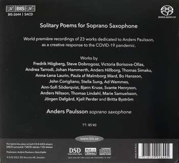 SACD Anders Paulsson: Solitary Poems For Soprano Saxophone 568071