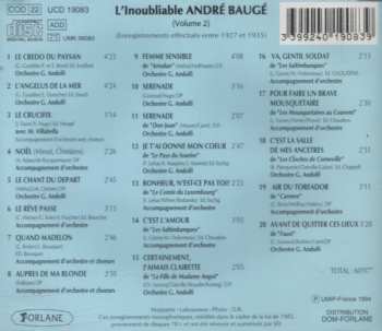 CD Andre Bauge: L'inoubliable André Baugé - Volume 2 - 20 Succès 649366