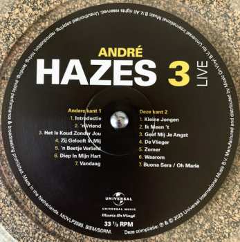 2LP André Hazes: Hazes 3 Live CLR | LTD 551912