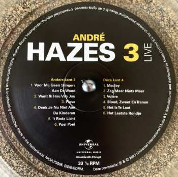 2LP André Hazes: Hazes 3 Live CLR | LTD 551912