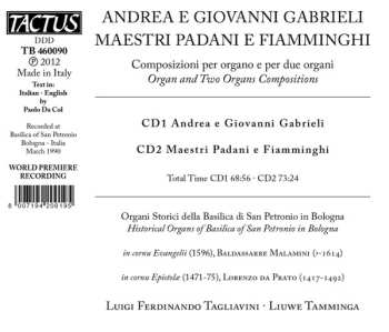 2CD Andrea Gabrieli: Maestri Padani / Maestri Fiamminghi - Gli Organi Della Basilica Di S. Petronio In Bologna - St. Petrino Organs In Bologna 556185