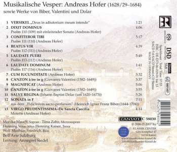 SACD Andreas Hofer: Musikalische Vesper 556030