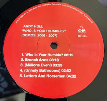 2LP Andy Hull: Who Is Your Humble? (Demos: 2006 - 2007) / Born Of You (Demos 2008 - 2010) CLR 596009