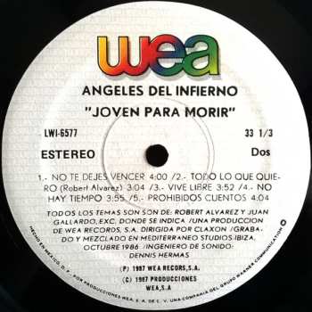 LP Angeles Del Infierno: Joven Para Morir 636701