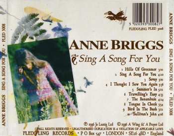 CD Anne Briggs: Sing A Song For You 598402