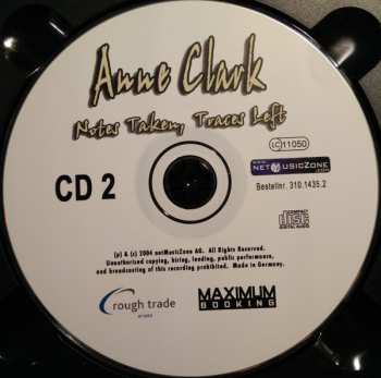 2CD Anne Clark: Notes Taken, Traces Left 559481