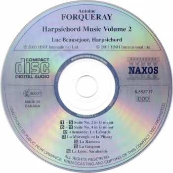 CD Antoine Forqueray: Harpsichord Music Volume 2 327056