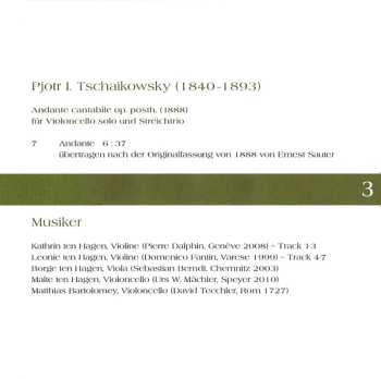 SACD Pyotr Ilyich Tchaikovsky: Musique Romantique – Violine, Viola & 2 Violoncelli 559747