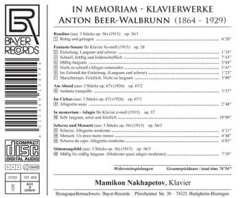 CD Anton Beer-Walbrunn: In Memoriam - Klavierwerke 609292