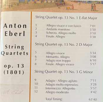 CD Anton Eberl: 3 String Quartets Op. 13 615134