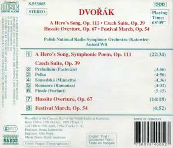 CD Antonín Dvořák: A Hero's Song, Op. 111 • Czech Suite, Op. 39 • Hussite Overture, Op. 67 • Festival March, Op. 54 117148