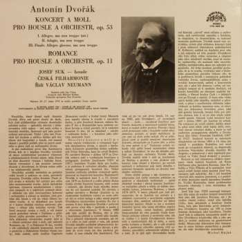 LP Antonín Dvořák: Koncert A Moll  / Romance · Pro Housle A Orchestr 663501