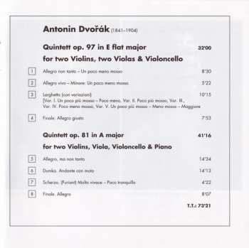 CD Antonín Dvořák: String Quintet Op. 97 · Piano Quintet Op. 81 309619