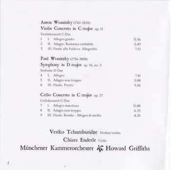 CD Antonín Vranický: Violin Concerto Op. 11 • Cello Concerto Op. 25 • Symphony Op. 16/3 120002