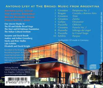 CD Antonio Lysy: Antonio Lysy At The Broad - Music From Argentina  601340