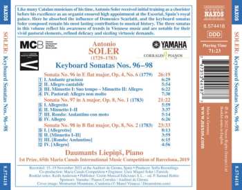 CD Padre Antonio Soler: Keyboard Sonatas Nos. 96 – 98 609419