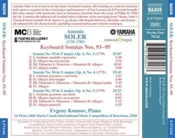 CD Padre Antonio Soler: Keyboard Sonatas Nos. 93–95 560175