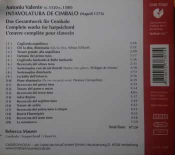 CD Antonio Valente: Intavolatura De Cimbalo ( Napoli 1576 ) Complete Works For Harpsichord 342326