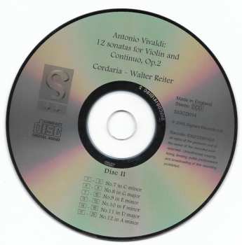 2CD Antonio Vivaldi: 12 Sonatas For Violin And Continuo Op. 2. 319824