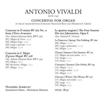 CD Antonio Vivaldi: Vivaldi In Dresden: The Four Seasons - Transcriptions For Organ 513086