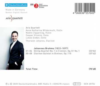 CD Aris Quartett: String Quartet No. 1 In C Minor, Op. 51 No. 1 / Clarinet Quintet In B Minor, Op. 115 114289