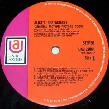 LP Arlo Guthrie: Alice's Restaurant (Original Motion Picture Score) 553186