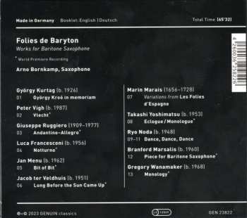 CD Arno Bornkamp: Folies De Baryton 582275