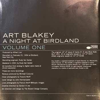 CD Art Blakey Quintet: A Night At Birdland, Volume One 648900