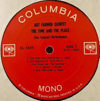 LP Art Farmer Quintet: The Time And The Place - Live Concert Performance 647635