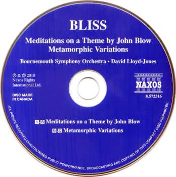 CD Arthur Bliss: Meditations on a Theme of John Blow 571833