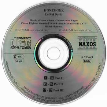 CD Arthur Honegger: Le Roi David (Original Version) 307894