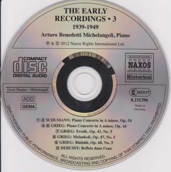 CD Arturo Benedetti Michelangeli: The Early Recordings - 3 352232