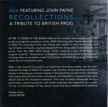 CD Asia Featuring John Payne: Recollections (A Tribute To British Prog) 300831