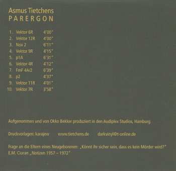 CD Asmus Tietchens: Parergon 547923