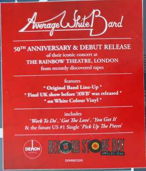 LP Average White Band: Live At The Rainbow Theatre, 1974 CLR 592506