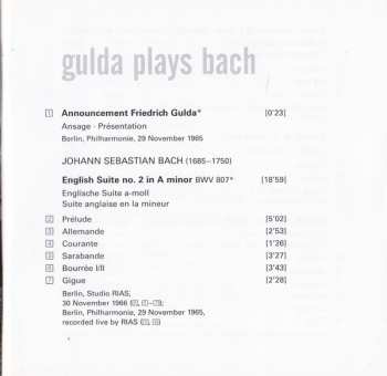 CD Johann Sebastian Bach: Gulda Plays Bach 649193