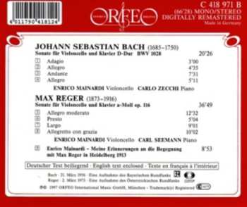 CD Johann Sebastian Bach: Sonate D-Dur BWV 1028 / Sonate A-Moll Op. 116  627843