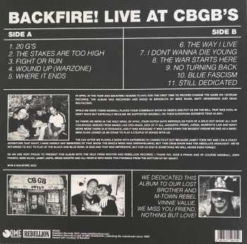 LP Backfire!: Live At CBGB's CLR | LTD 564956