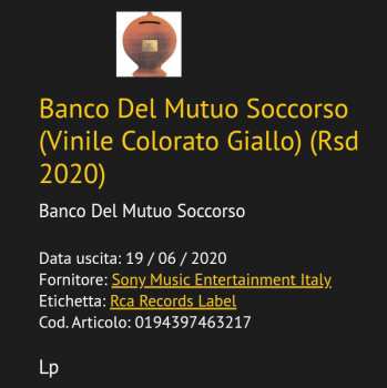 LP Banco Del Mutuo Soccorso: Banco Del Mutuo Soccorso LTD | CLR 89678