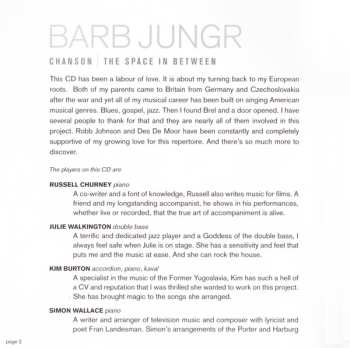 CD Barb Jungr: Chanson - The Space In Between 617128