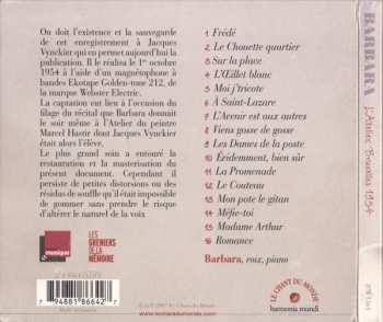 CD Barbara: À L'Atelier, Bruxelles 1954 DIGI 520156