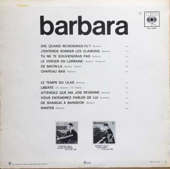 LP Barbara: Dis, Quand Reviendras-tu ? 622093