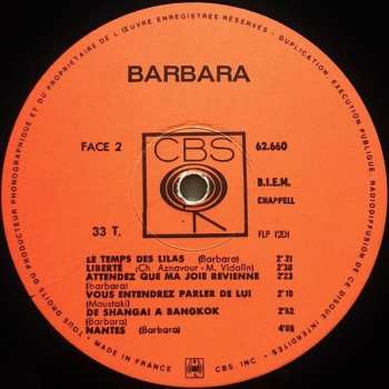 LP Barbara: Dis, Quand Reviendras-tu ? 622093